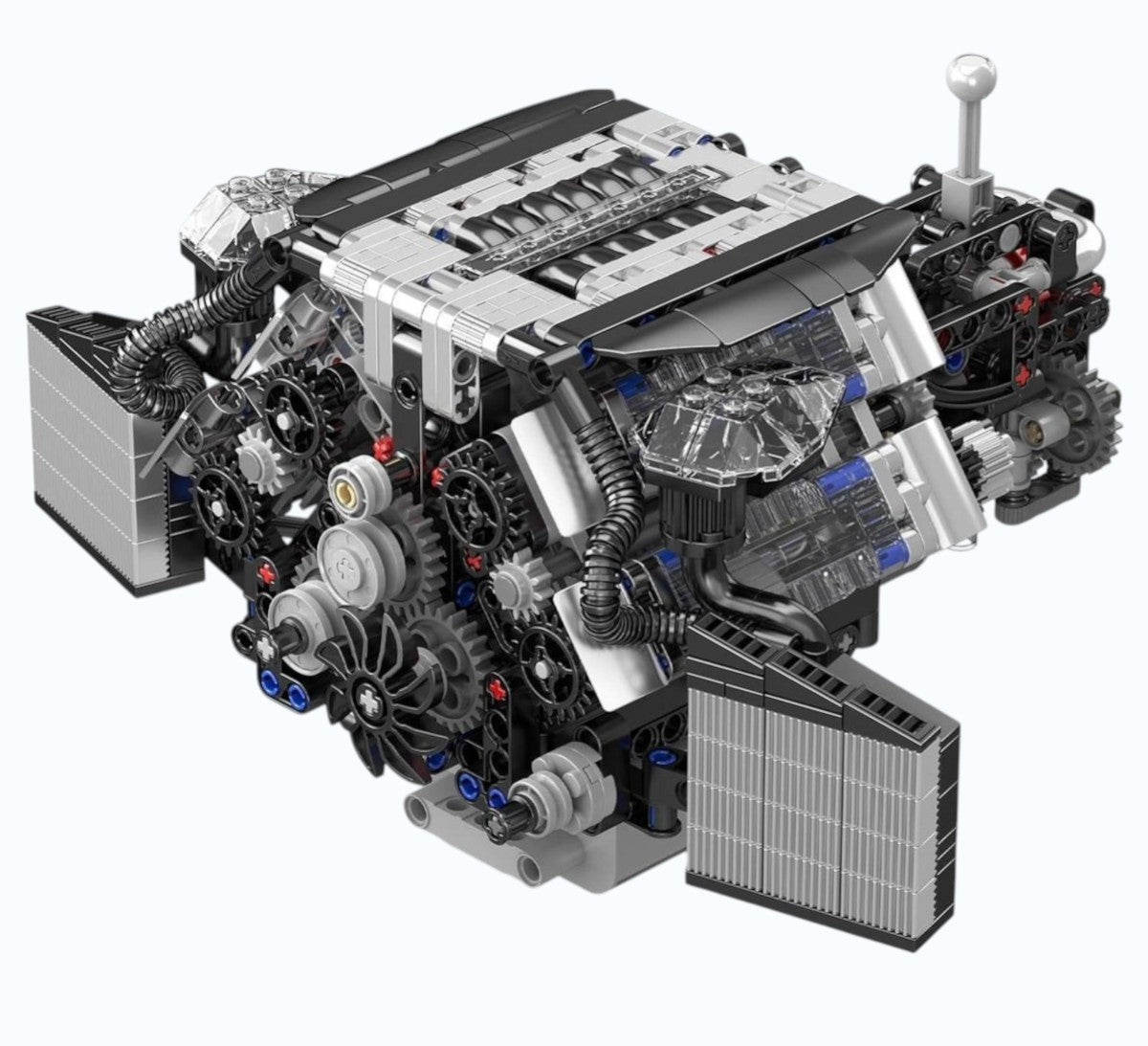 W12 Twin Turbo Motor Elektrische Bouwset met Bewegende Onderdelen