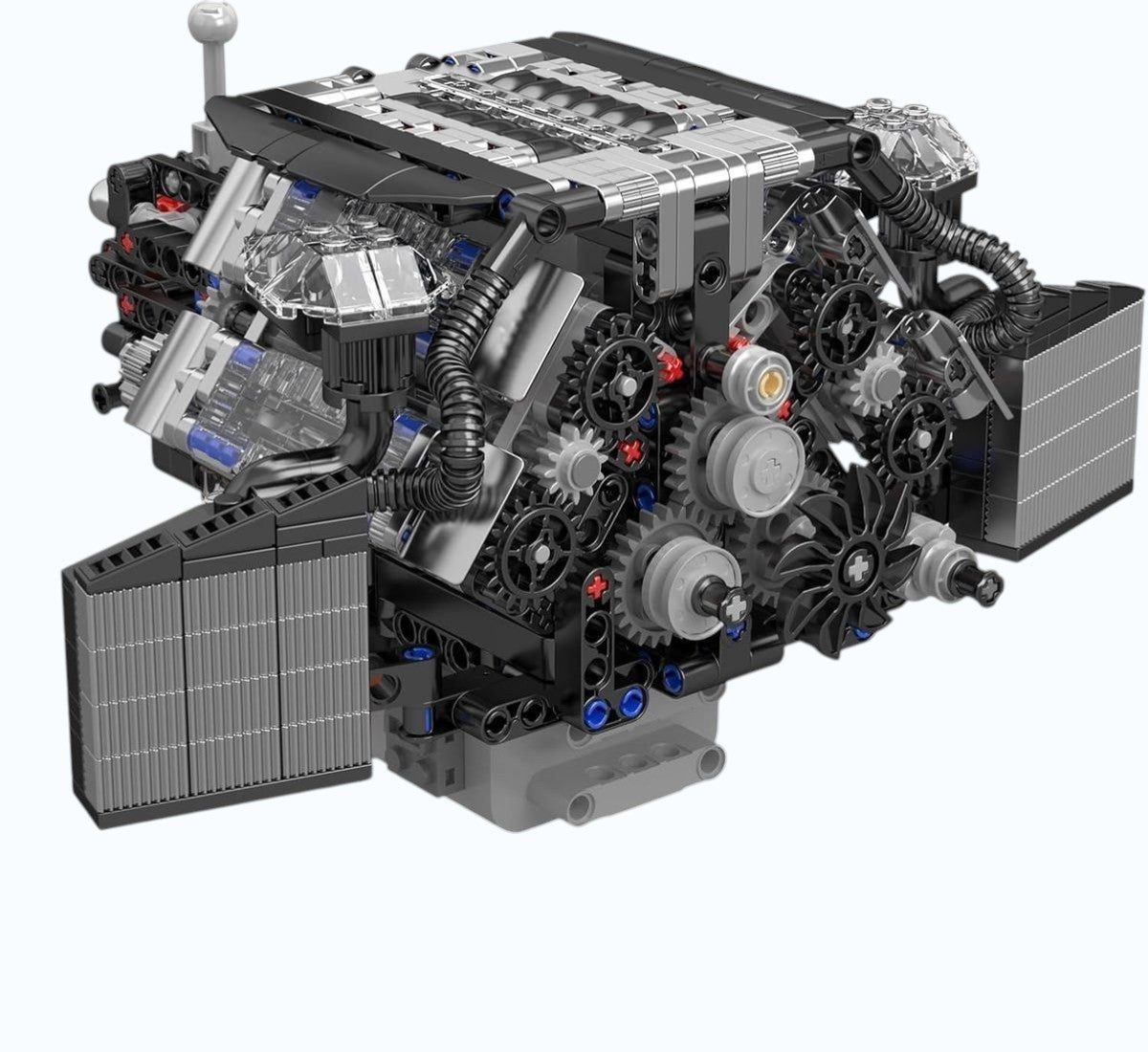W12 Twin Turbo Motor Elektrischer Bausatz mit beweglichen Teilen