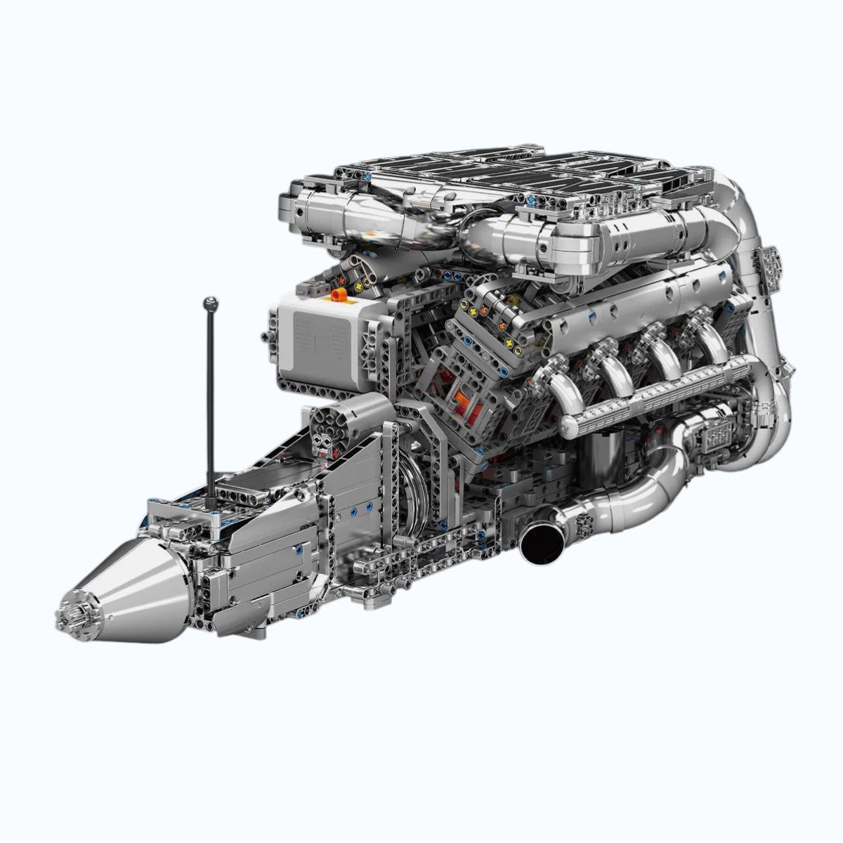 ULTIEME CHROME TWIN TURBO V8 MOTOR & VERSNELLINGSBAK