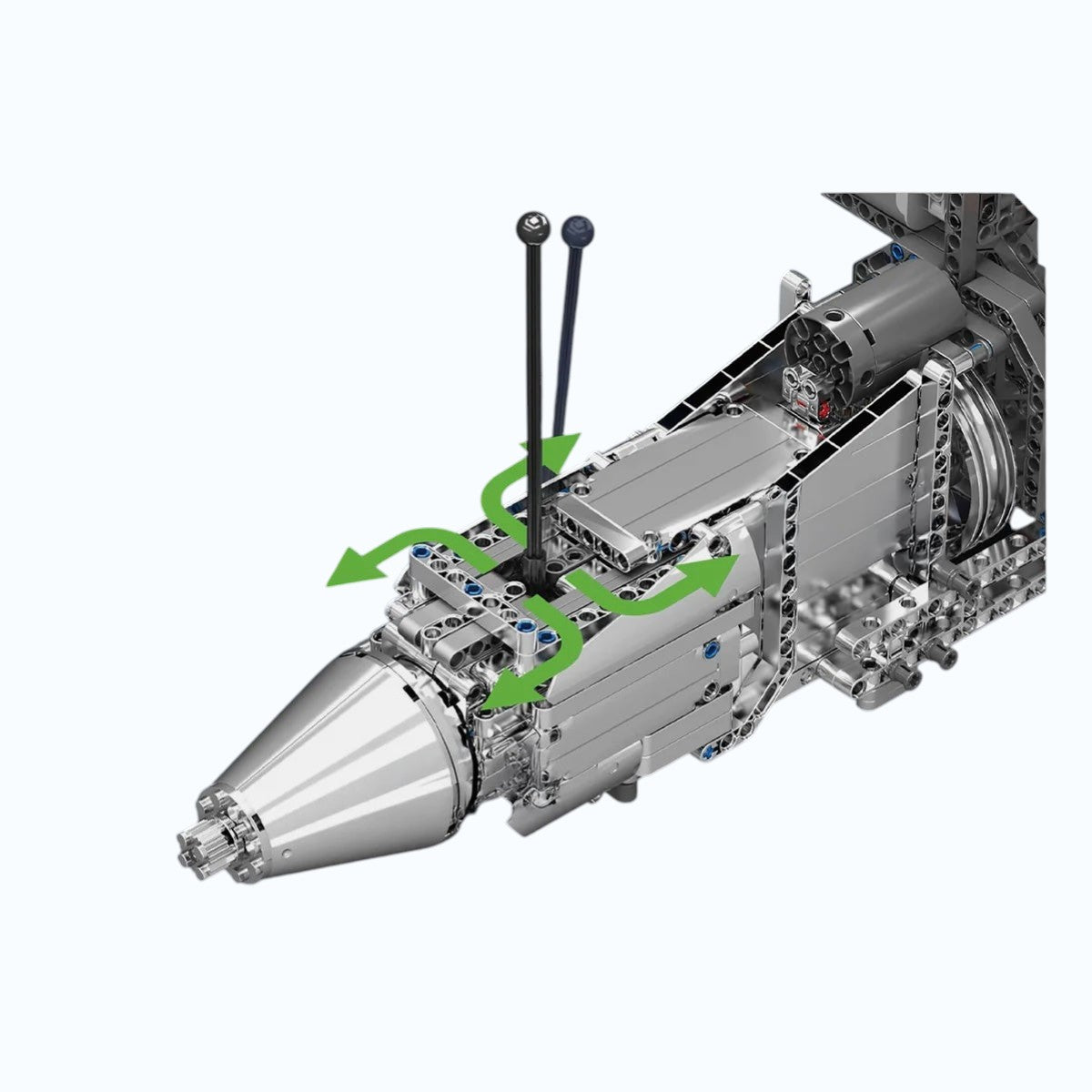 ULTIEME CHROME TWIN TURBO V8 MOTOR & VERSNELLINGSBAK