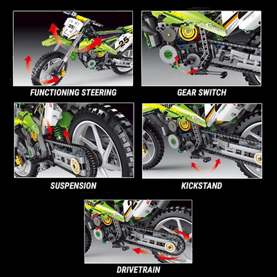 Limegrünes Motorcross