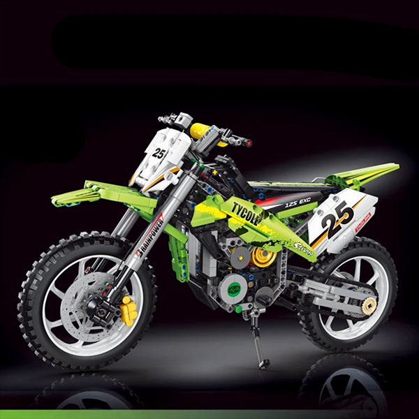 Limegrünes Motorcross