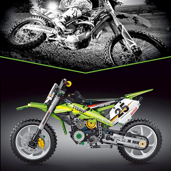 Limegrünes Motorcross