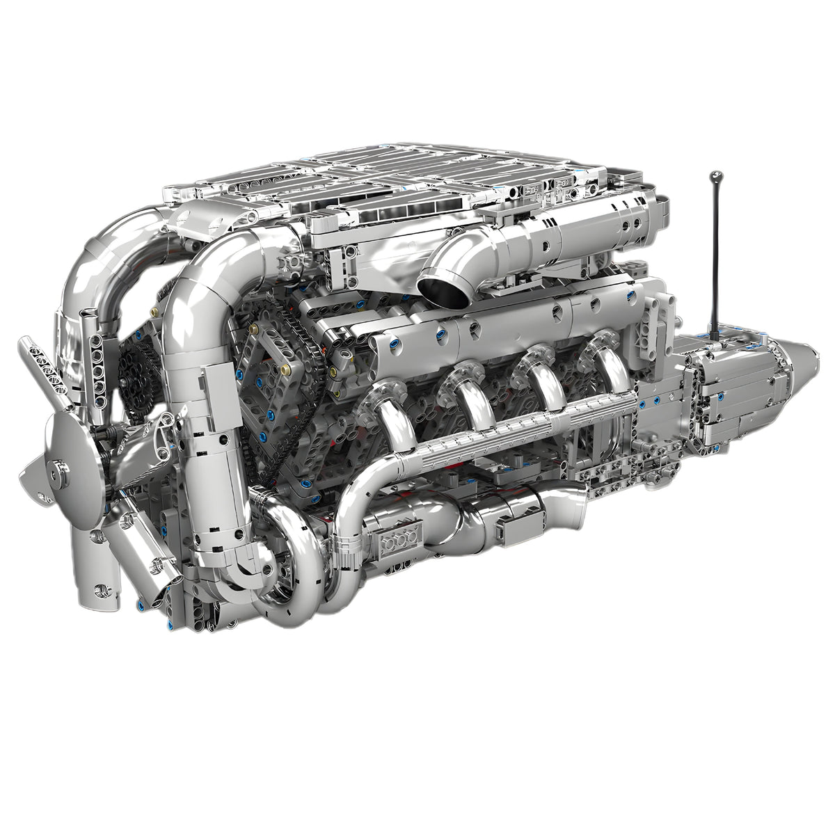 ULTIEME CHROME TWIN TURBO V8 MOTOR & VERSNELLINGSBAK